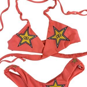 Rockstar Energy Drink 2 Piece String‎ Bikini Size Small Star Logo Rock Star Rare